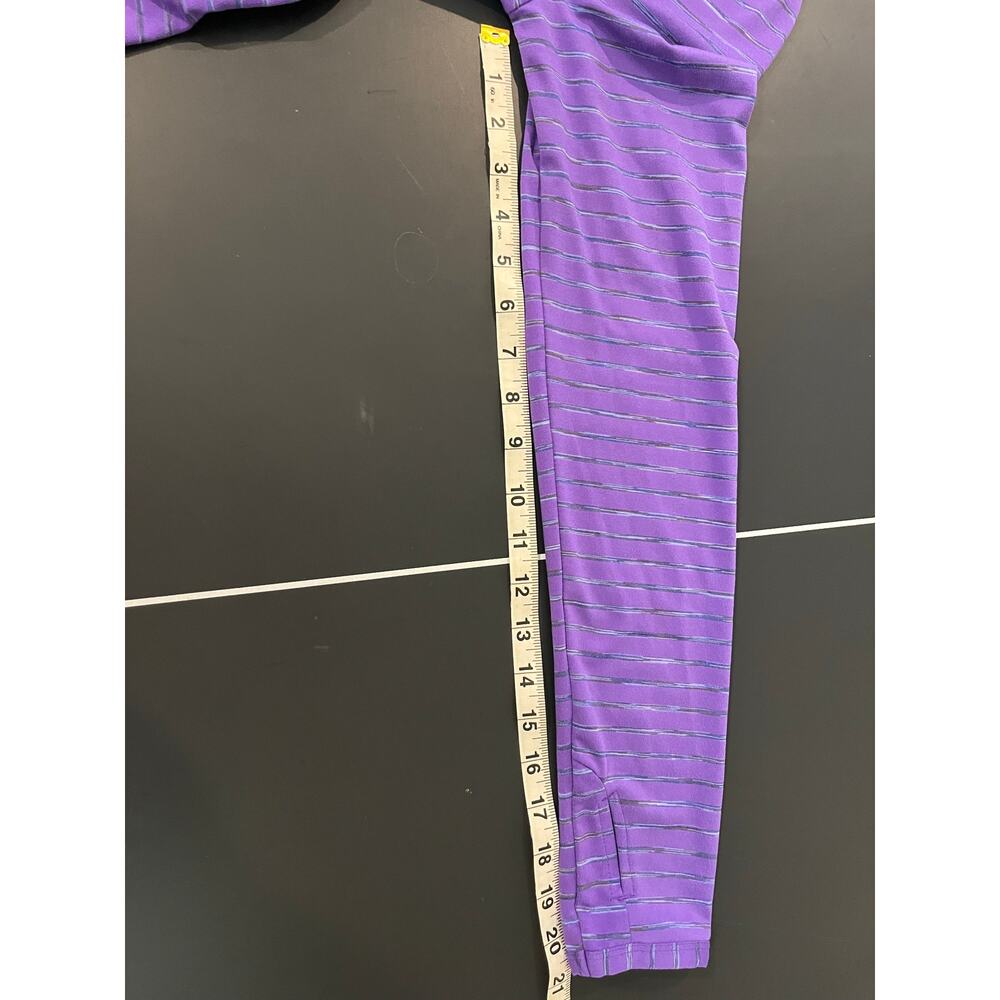 Athleta Women's M Purple Space Dye Striped Activewear Top Thumbholes Athleisure - Picture 5 of 9